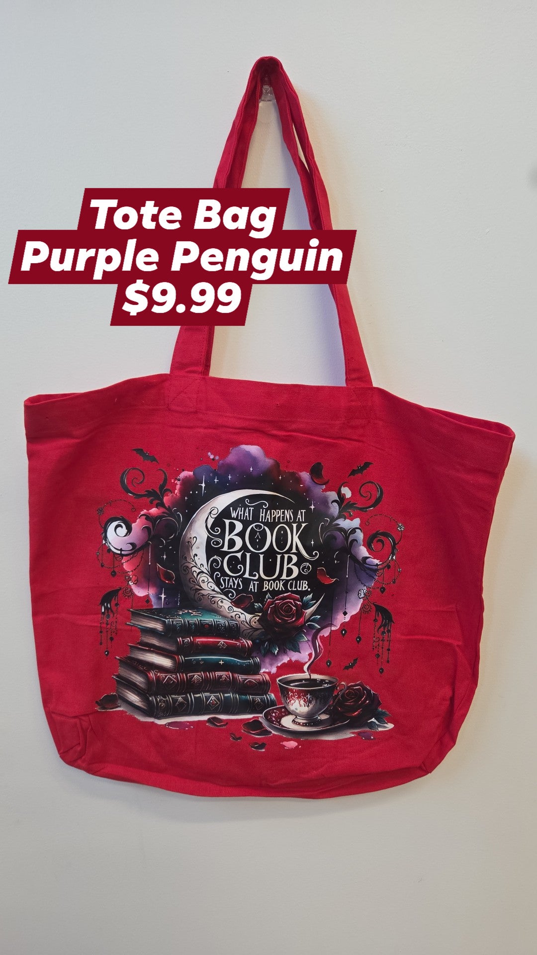 The Purple Penguin - Coloured Tote Bags - Multiple Designs