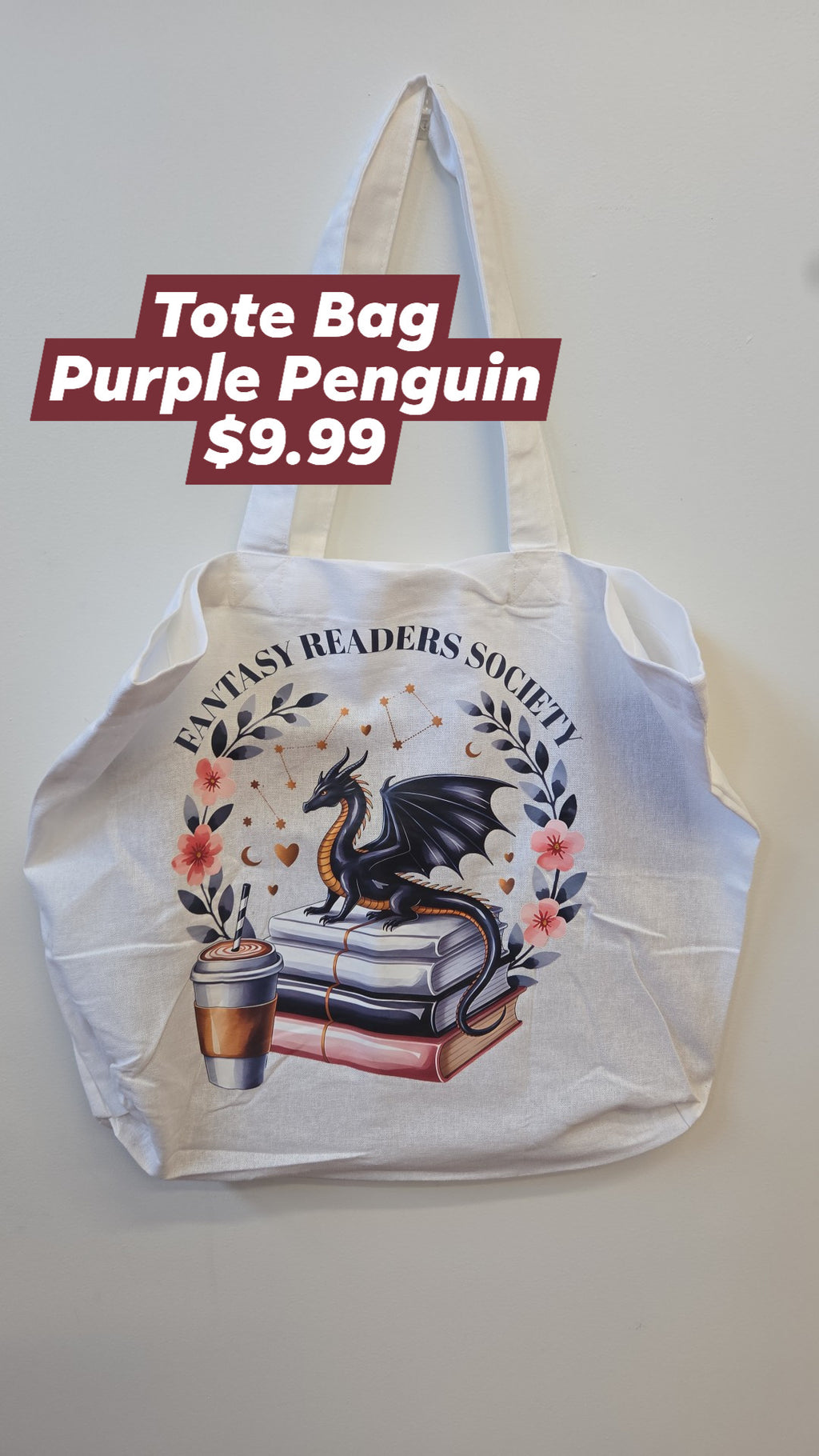 The Purple Penguin - Coloured Tote Bags - Multiple Designs