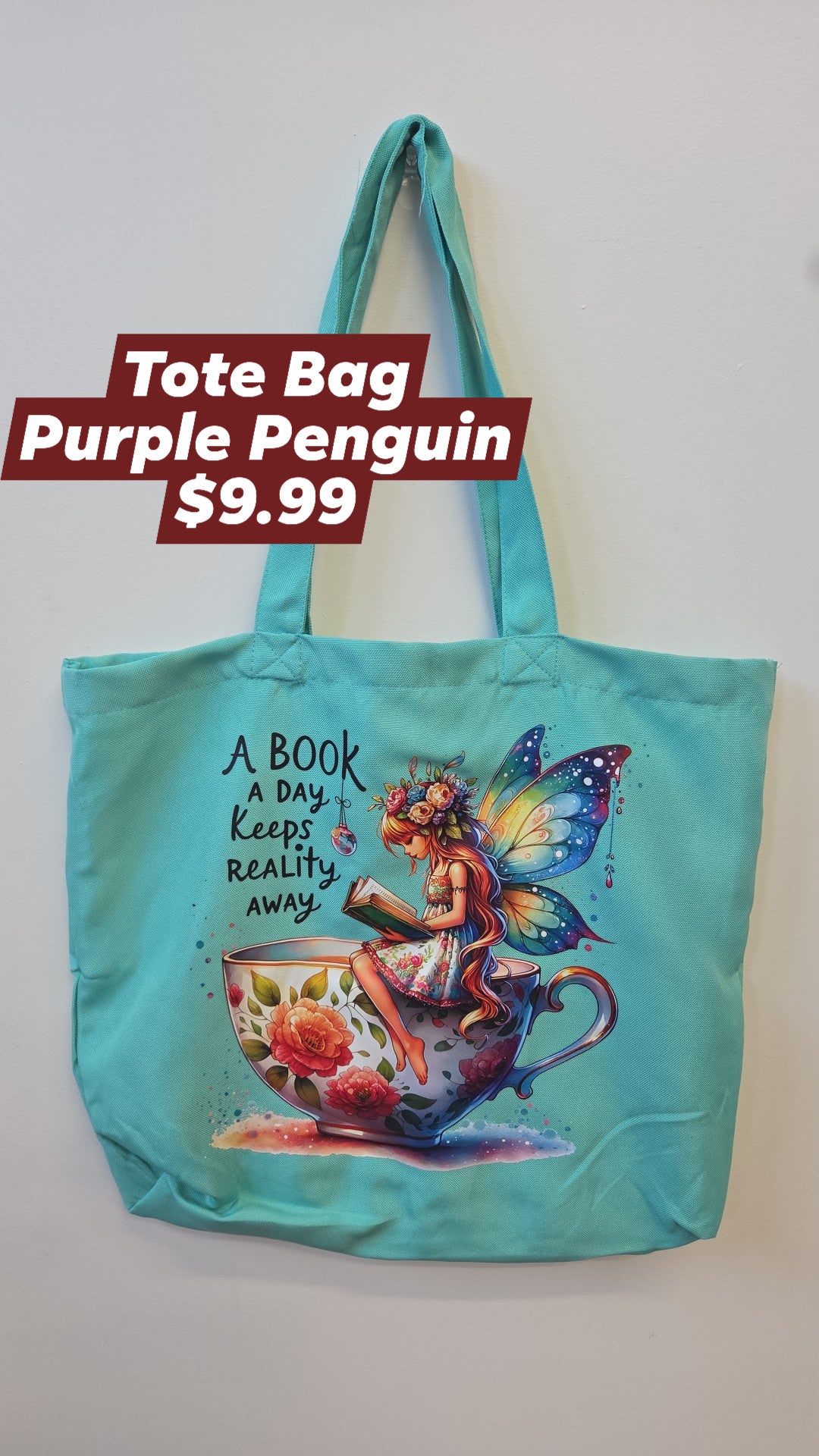 The Purple Penguin - Coloured Tote Bags - Multiple Designs