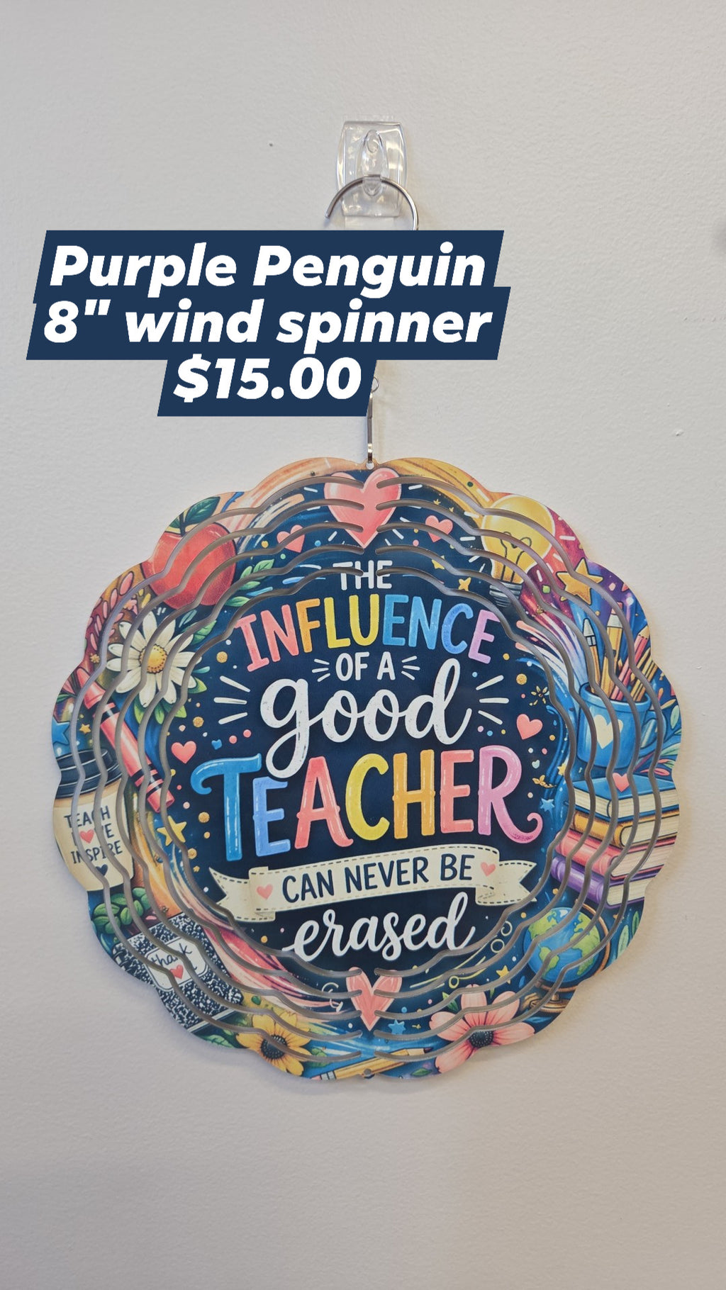 The Purple Penguin - 8" Wind Spinner - Teacher Designs