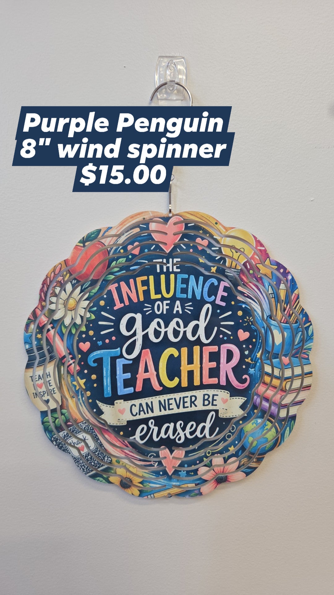 The Purple Penguin - 8" Wind Spinner - Teacher Designs