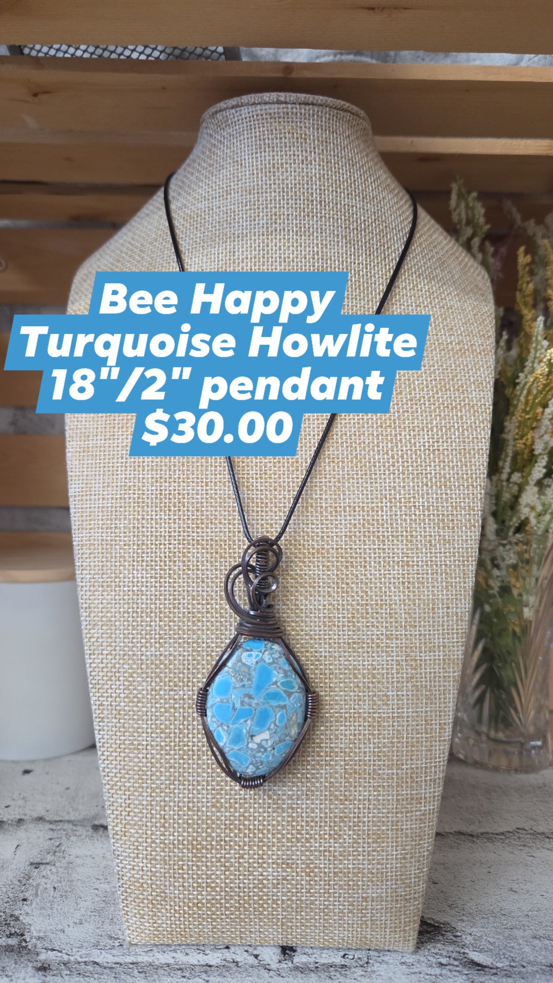 Bee Happy - Turquoise Howlite