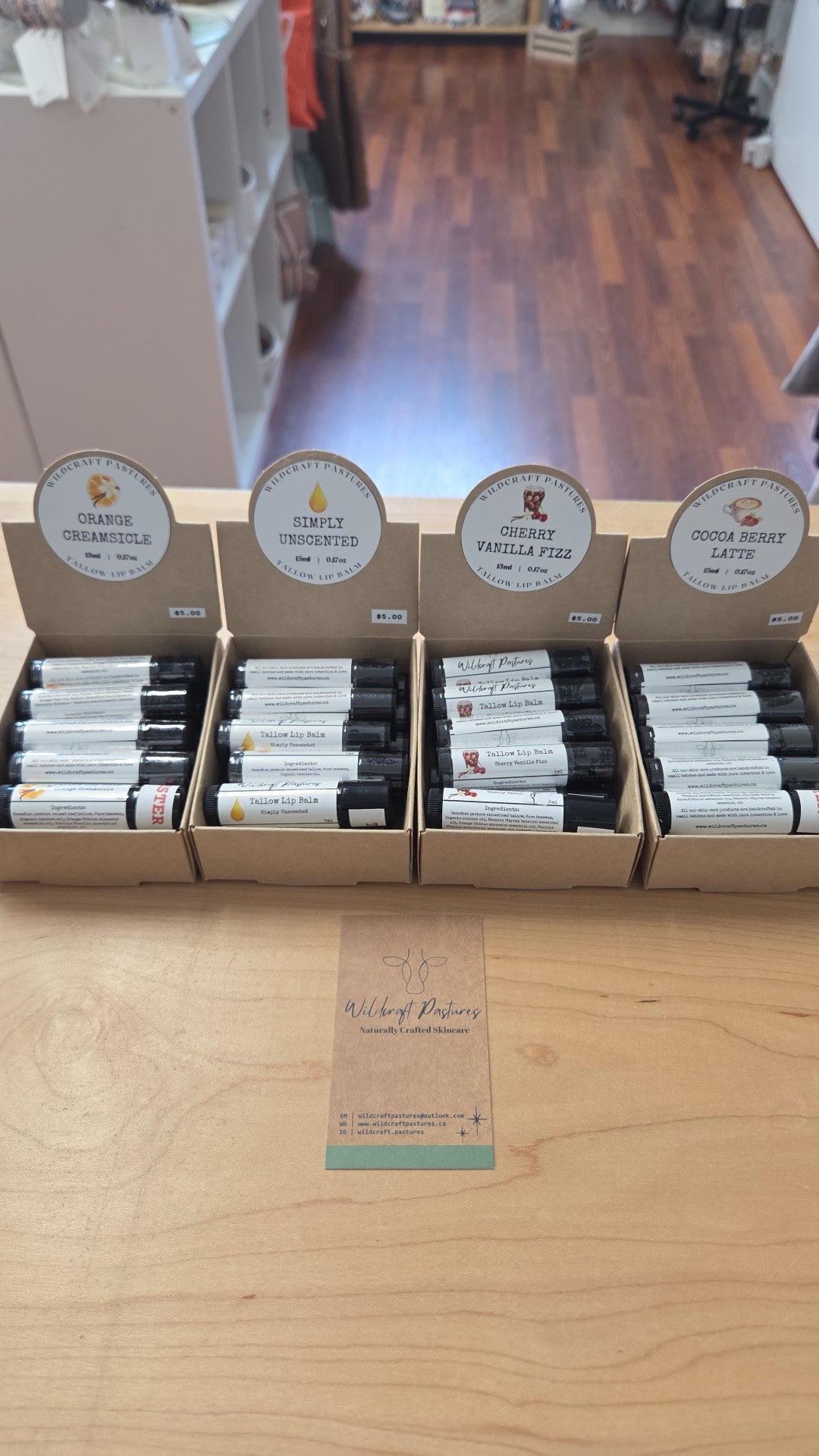 Tallow Lip Balm - Cherry Vanilla Fizz/Cocoa Berry Latte/Simply Unscented/Orange Creamsicle