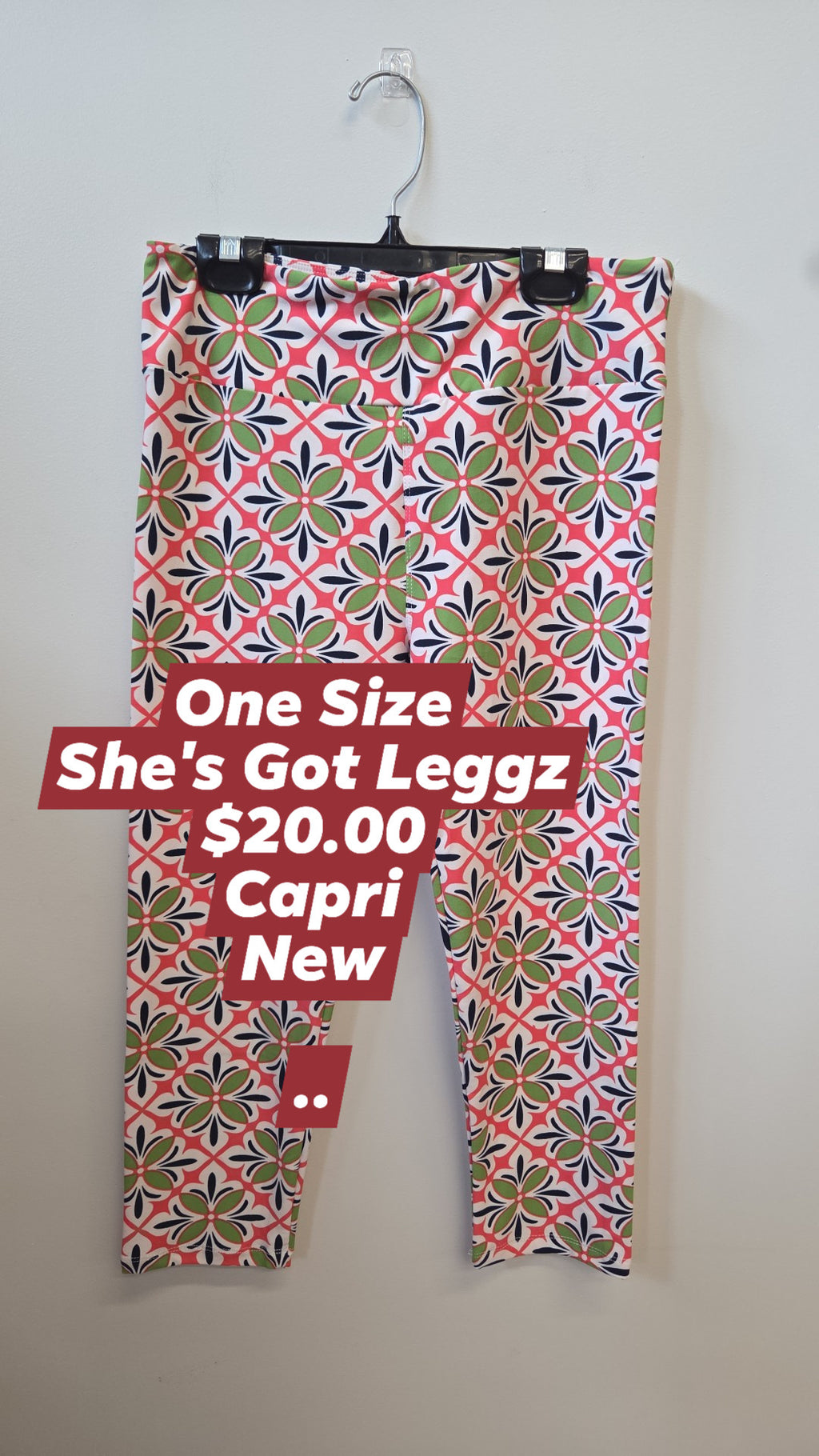 She's Got Leggz - One Size - Capri - Cherries/Green & White/Pink & Orange/Green & Pink