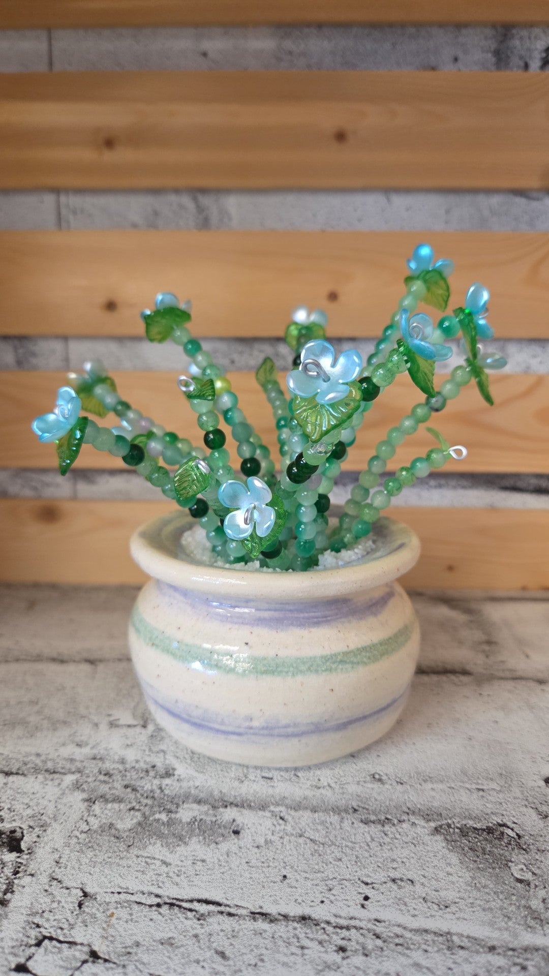 1 Home 4 Creativity - Beaded Plant/Flower - Blue Flower - Available for pickup instore ONLY at 90 Samnah Crescent in Ingersoll
