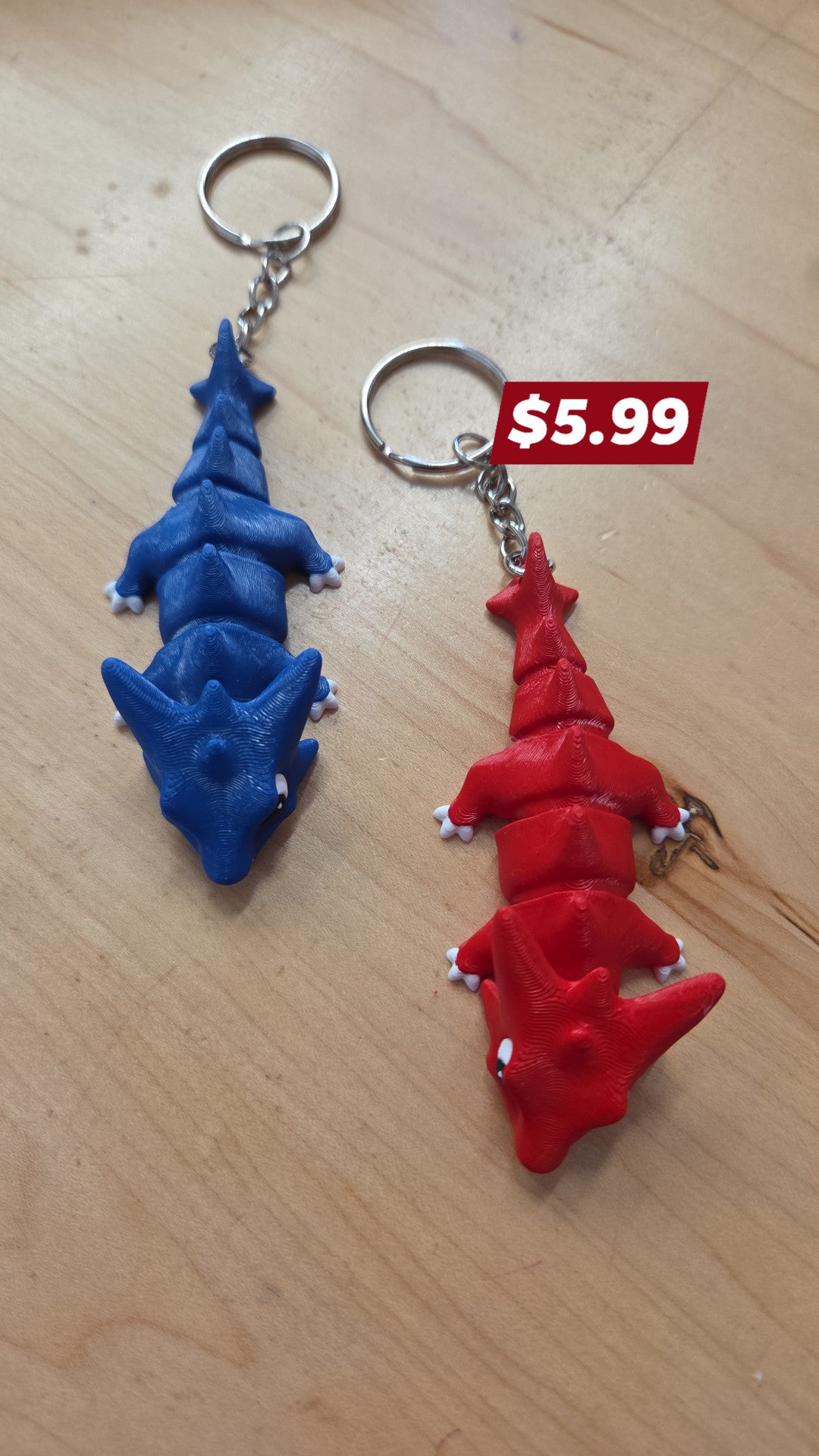 Tong 3D Designs - DIno Dragon Keychains