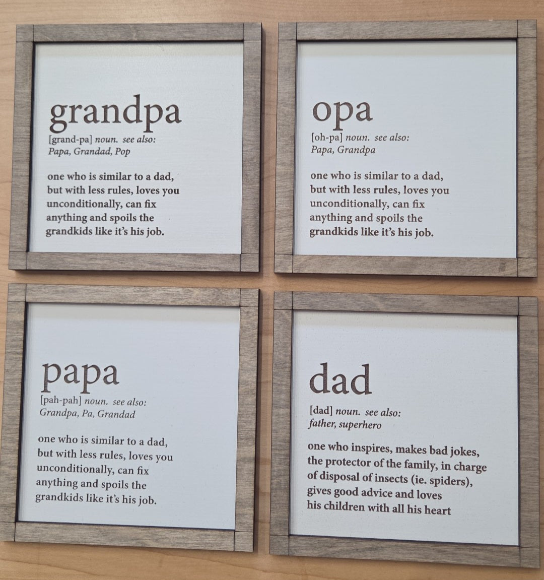 Camy Girl Makery - Grandpa, Papa, Opa, Dad, Stepped Up Dad Signs