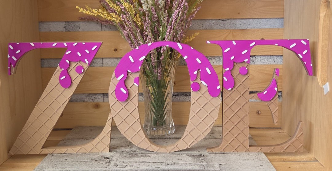 Tong3D Designs - Ice Cream Lettters - Full alphabet available - Email which letter you would like