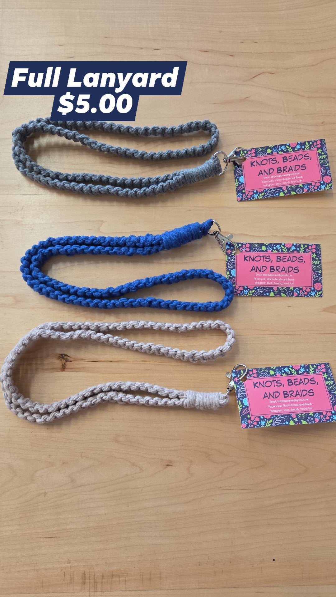 Knots, Beads, and Braids - Full length Lanyard - Surprise Colour