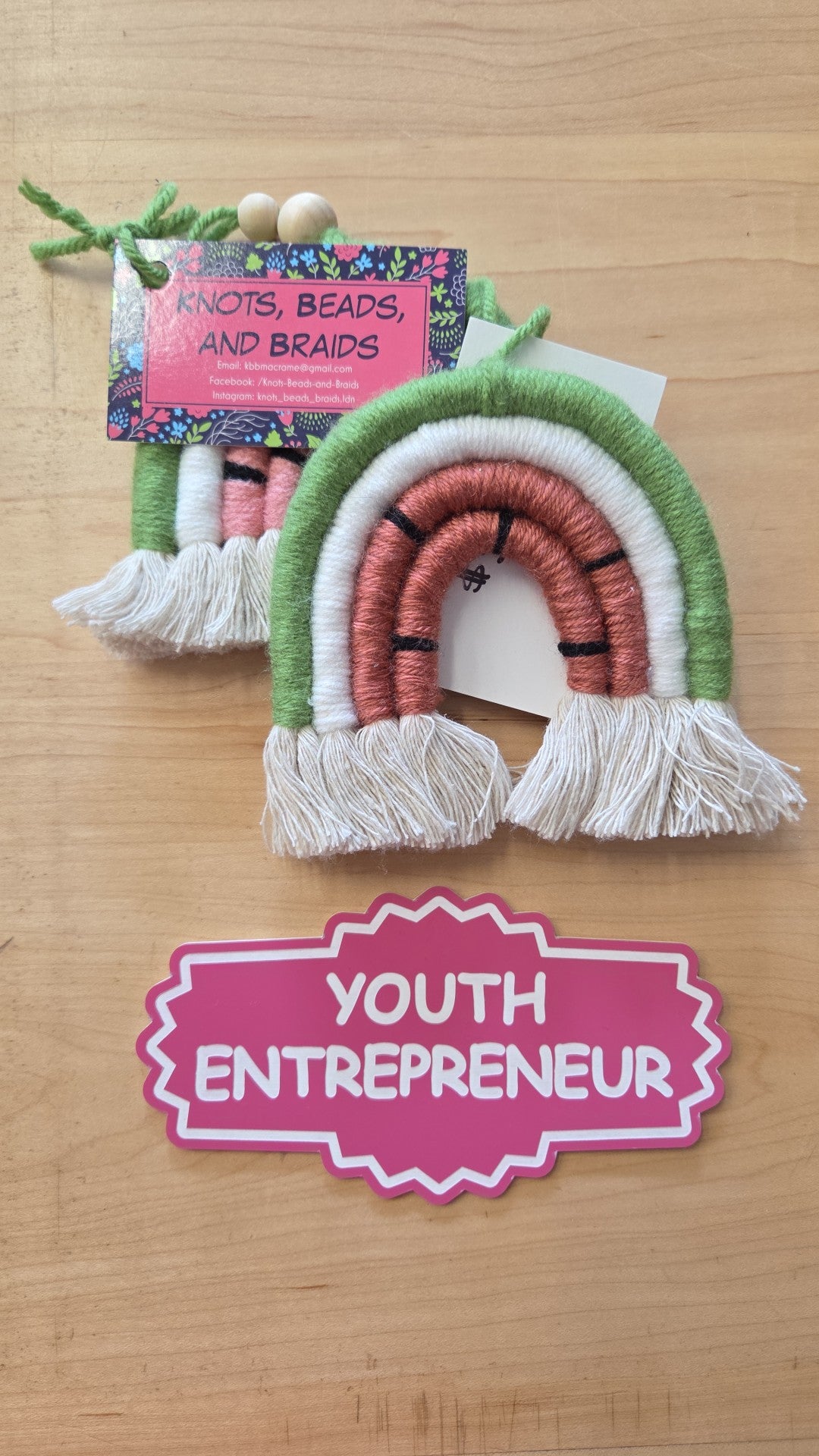 Knots, Beads, and Braids - Rainbow Wall Hangings - Watermelon