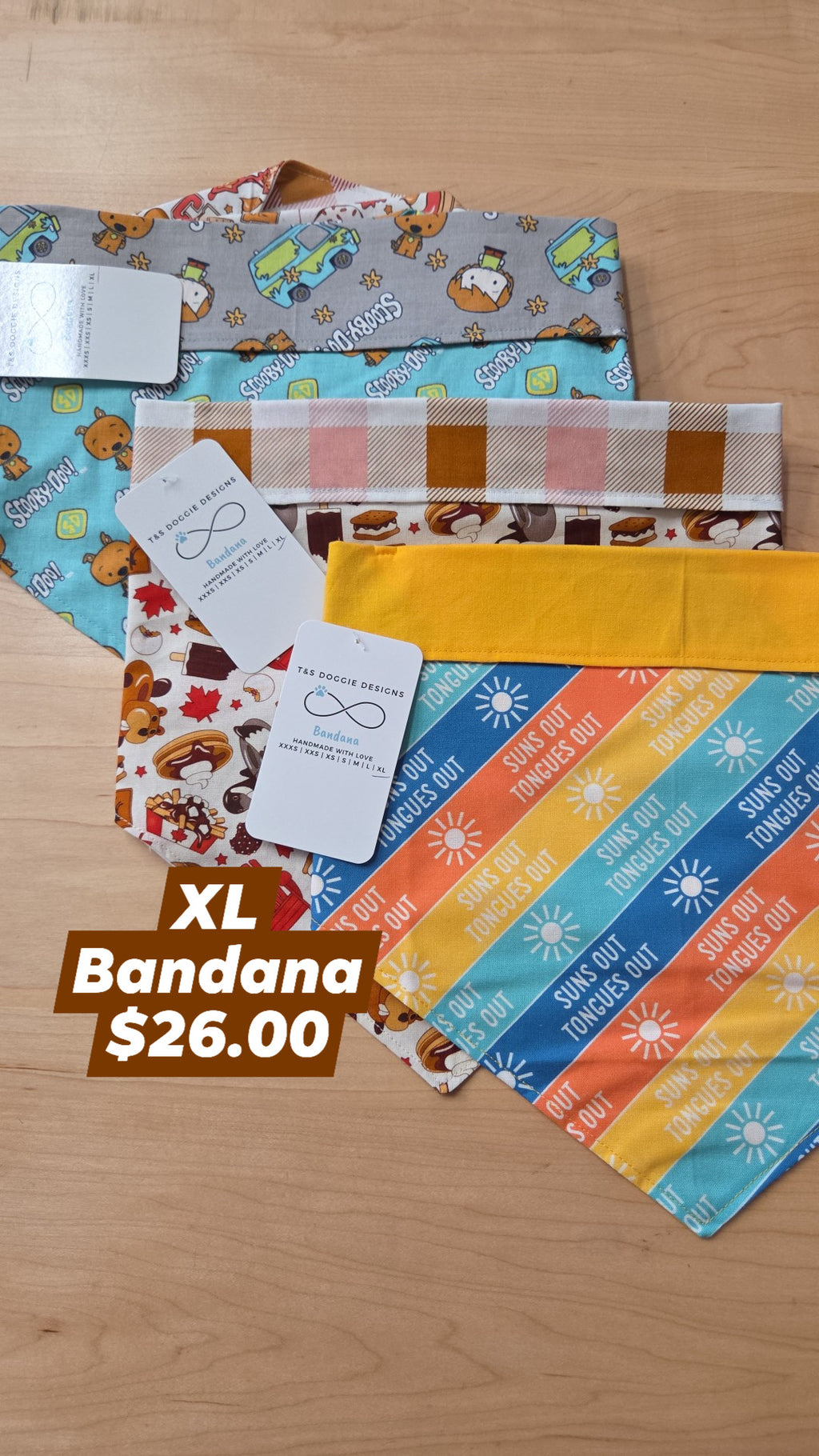 T&S Doggie Designs - Bandana - Tie-up & Through Collar - Multiple Designs