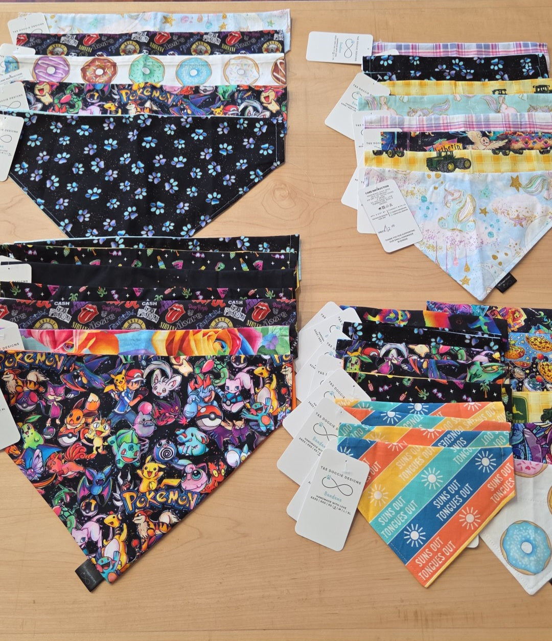 T&S Doggie Designs - Bandana - Tie-up & Through Collar - Multiple Designs - Surprise Design
