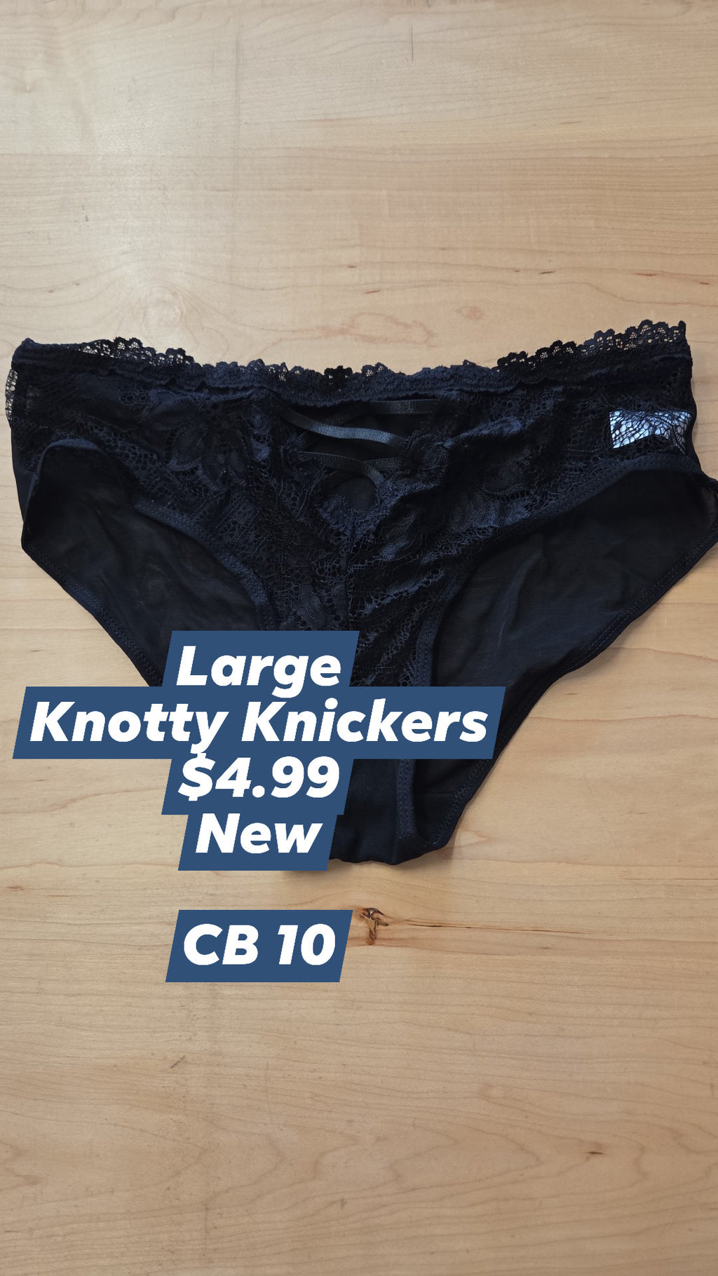 Large - Knotty Knickers - Pink & Black