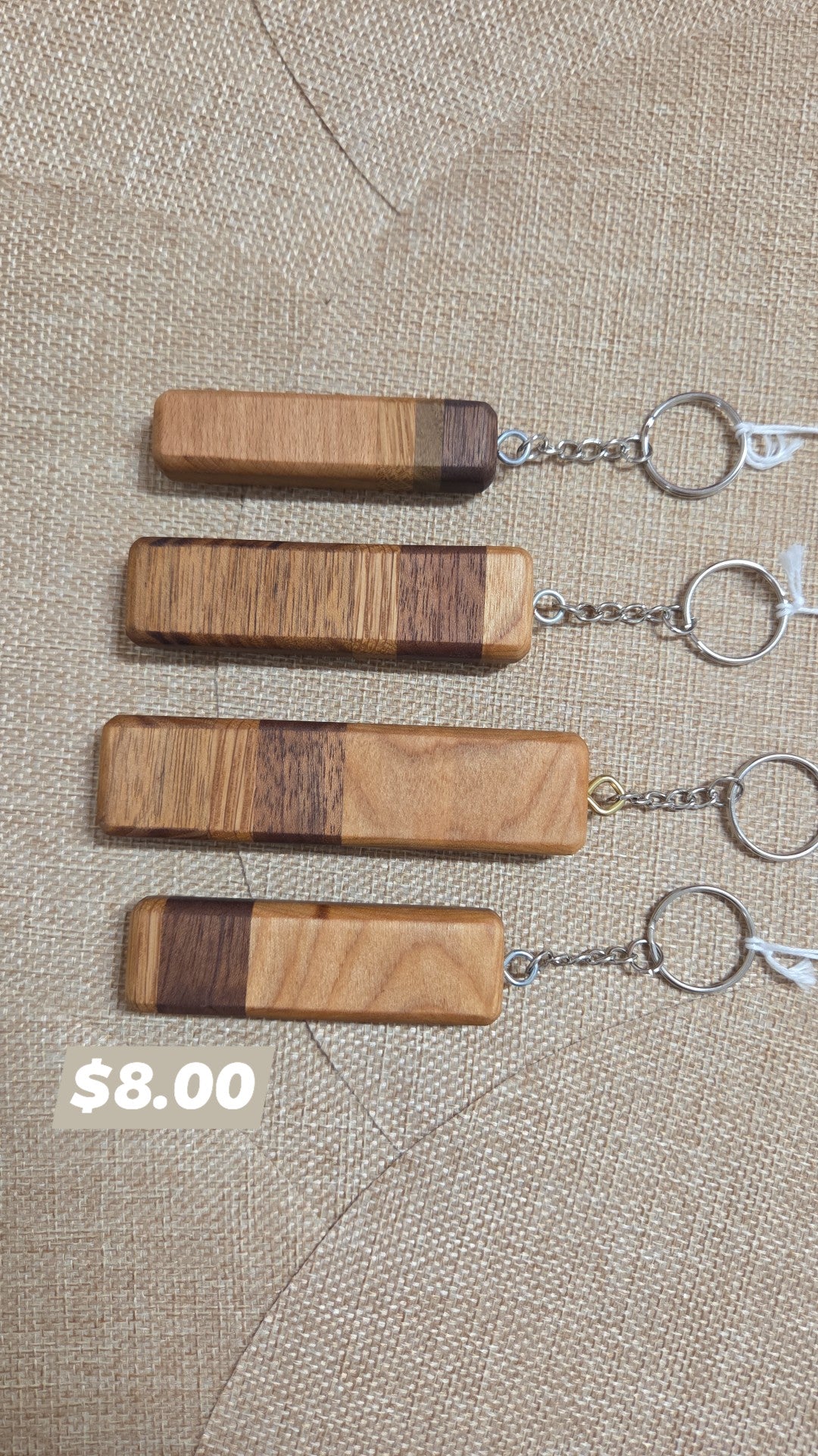 Brents Refurbished - Wooden Key Chains - May Differ Lightly