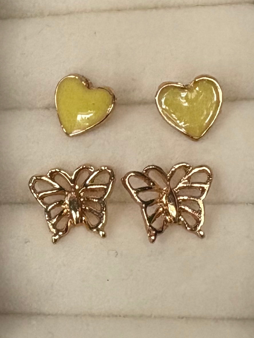 SparkleLane Jewelry - Earrings - Valentines - Yellow Hearts