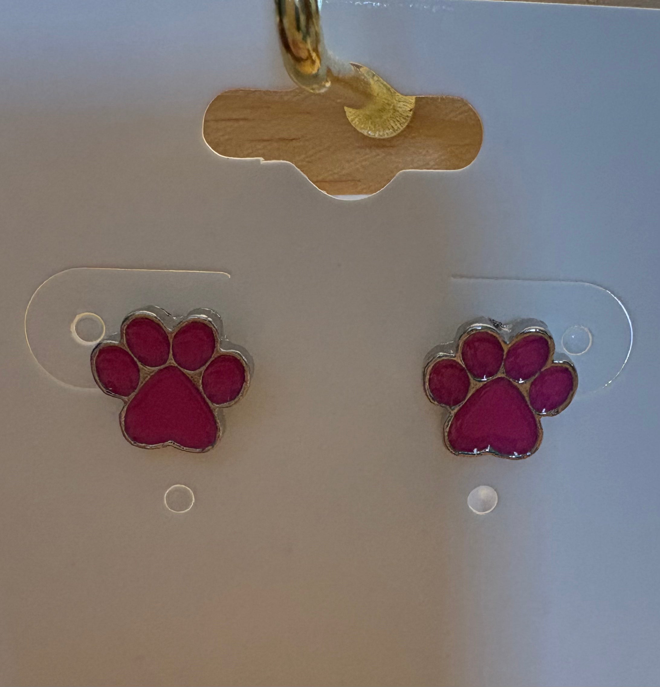SparkleLane Jewelry - Earrings - Childrens - Pink Paw Prints