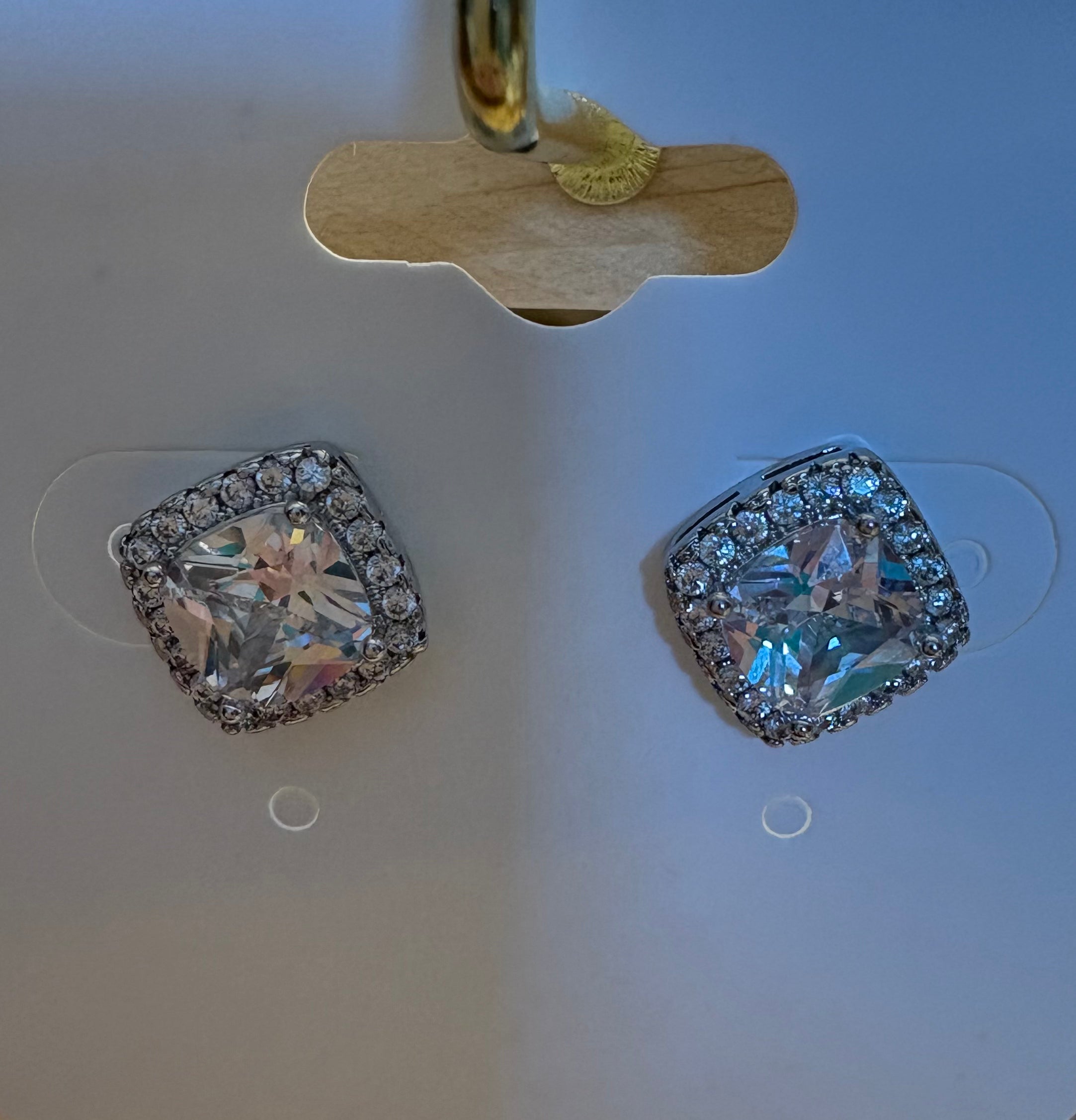 SparkleLane Jewelry - Earrings - Square Cubic Zirconia Earrings