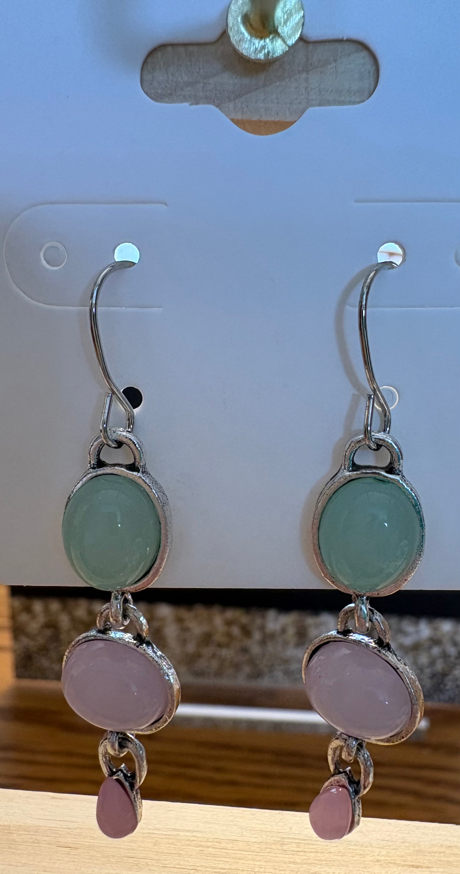 SparkleLane Jewelry - Earrings - Drop Pink/Teal