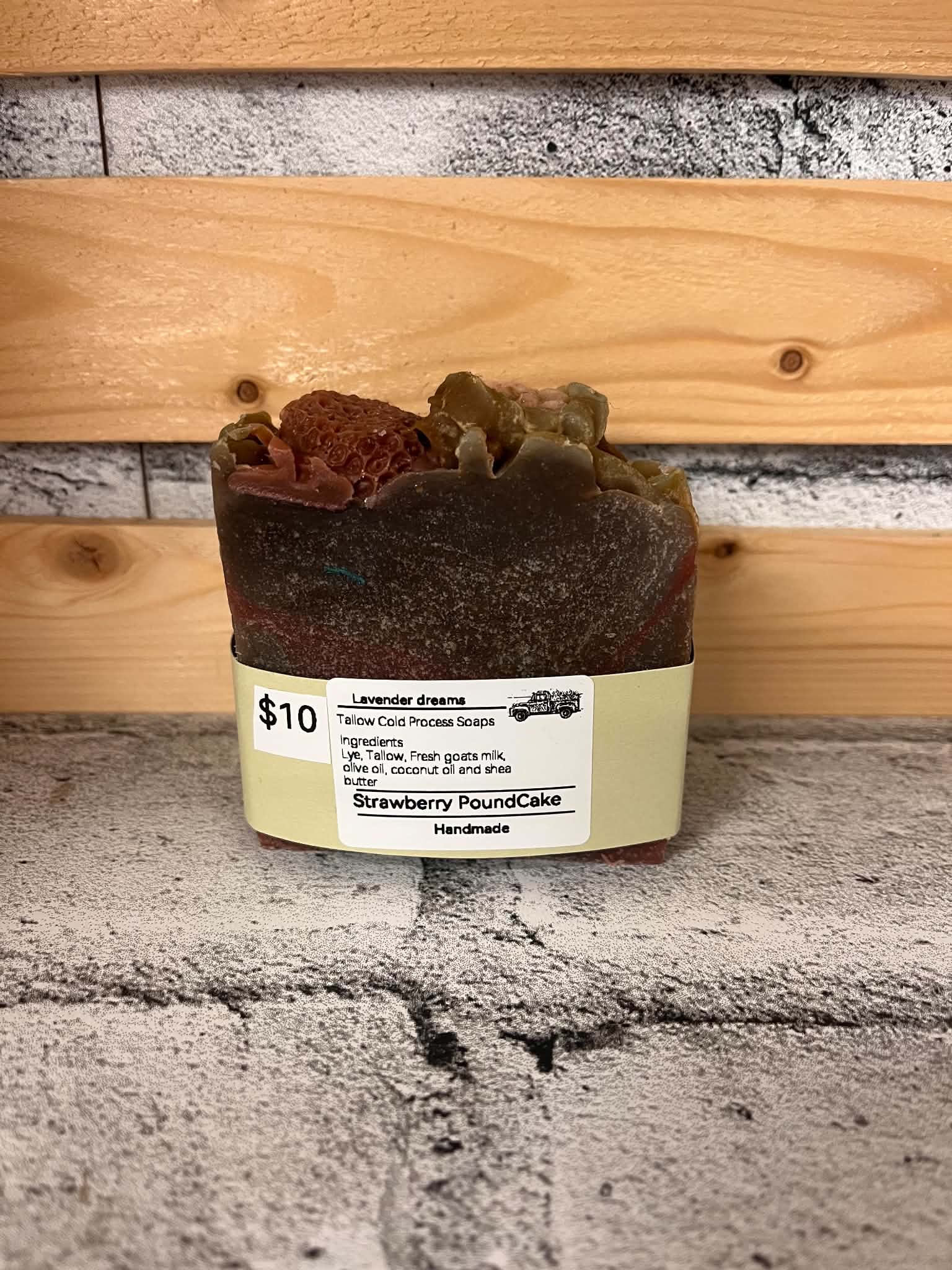 Tallow Cold Press Soaps - Strawberry Poundcake