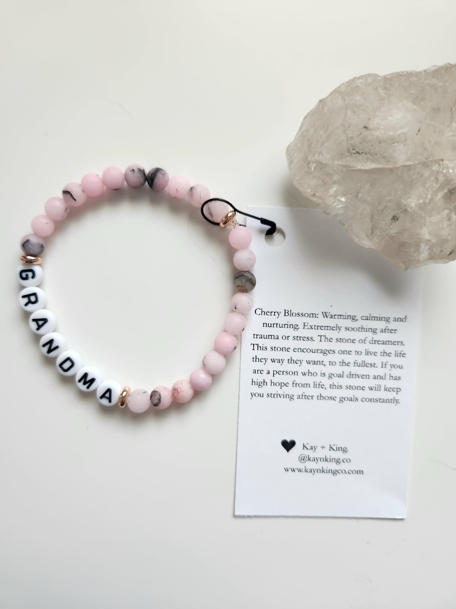 Kay & King Co. - Grandma - Cherry Blossom, will fit 6.5-7" wrist.