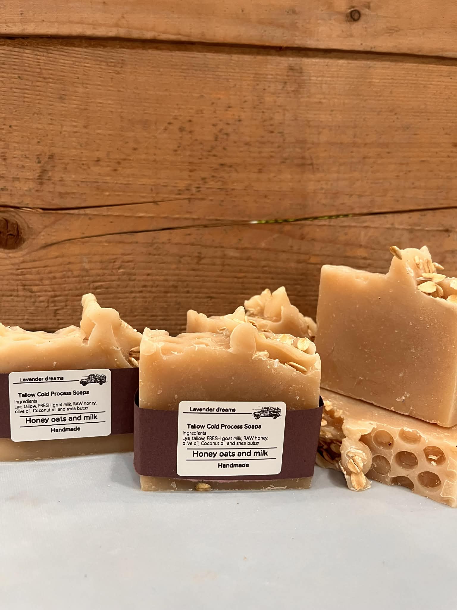 Tallow Cold Press Soaps - Honey Oats & Milk