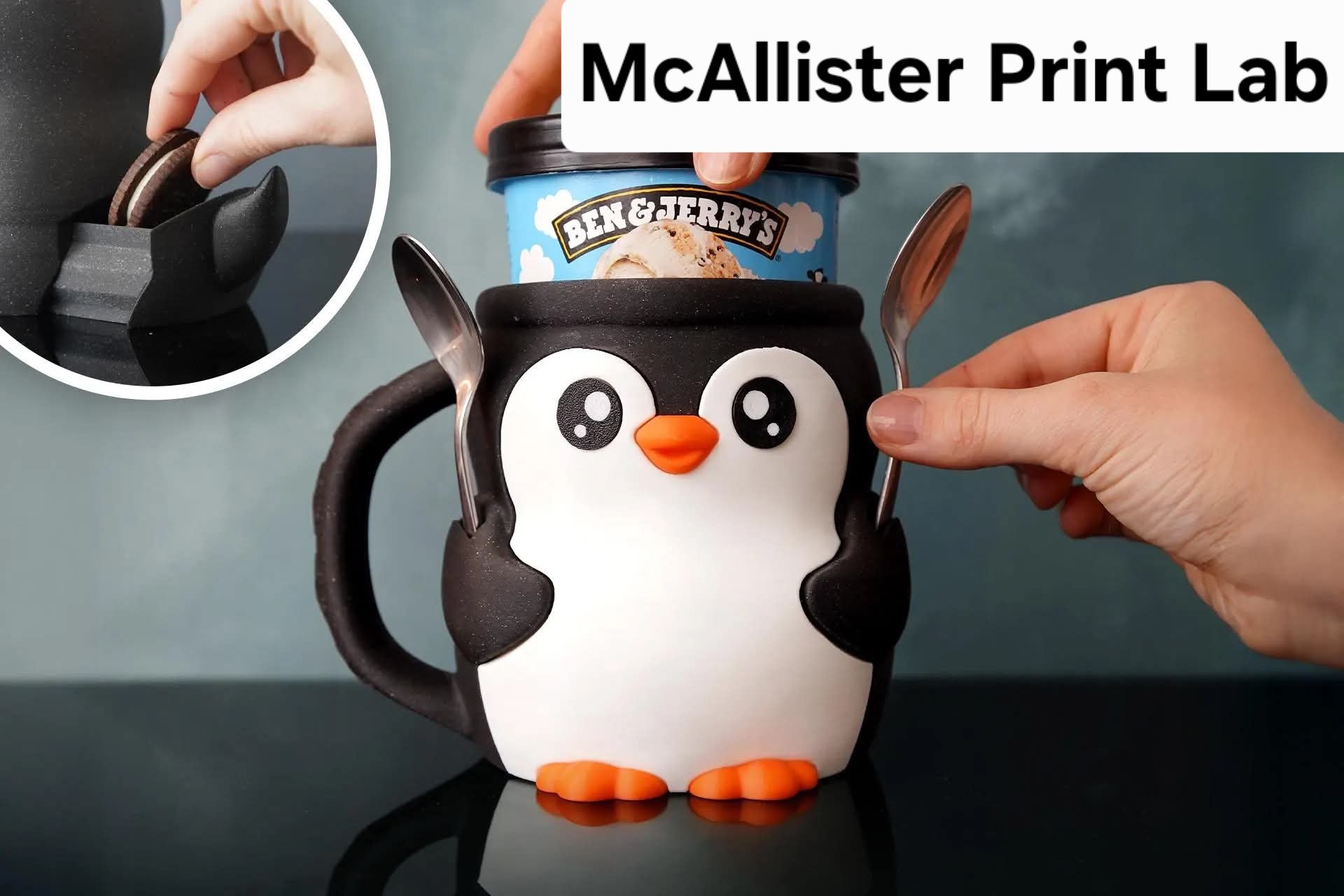 McAllister Print Lab - Ice Cream Holder with cookie/spoon holders