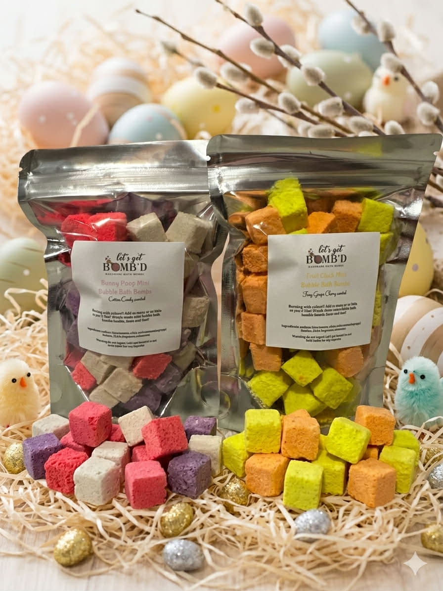 Bunny Poop - Mini Bubble Bath Bomb Fizz, Foam and Bubble, Approx 40 pieces.