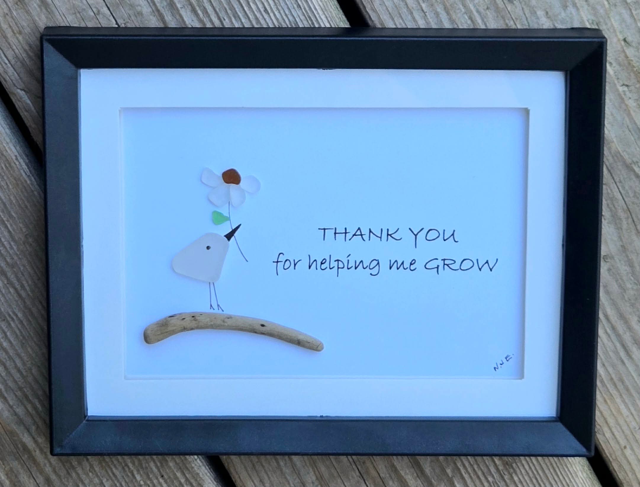Whimsical Beach Glass - Thank you for helping me grow