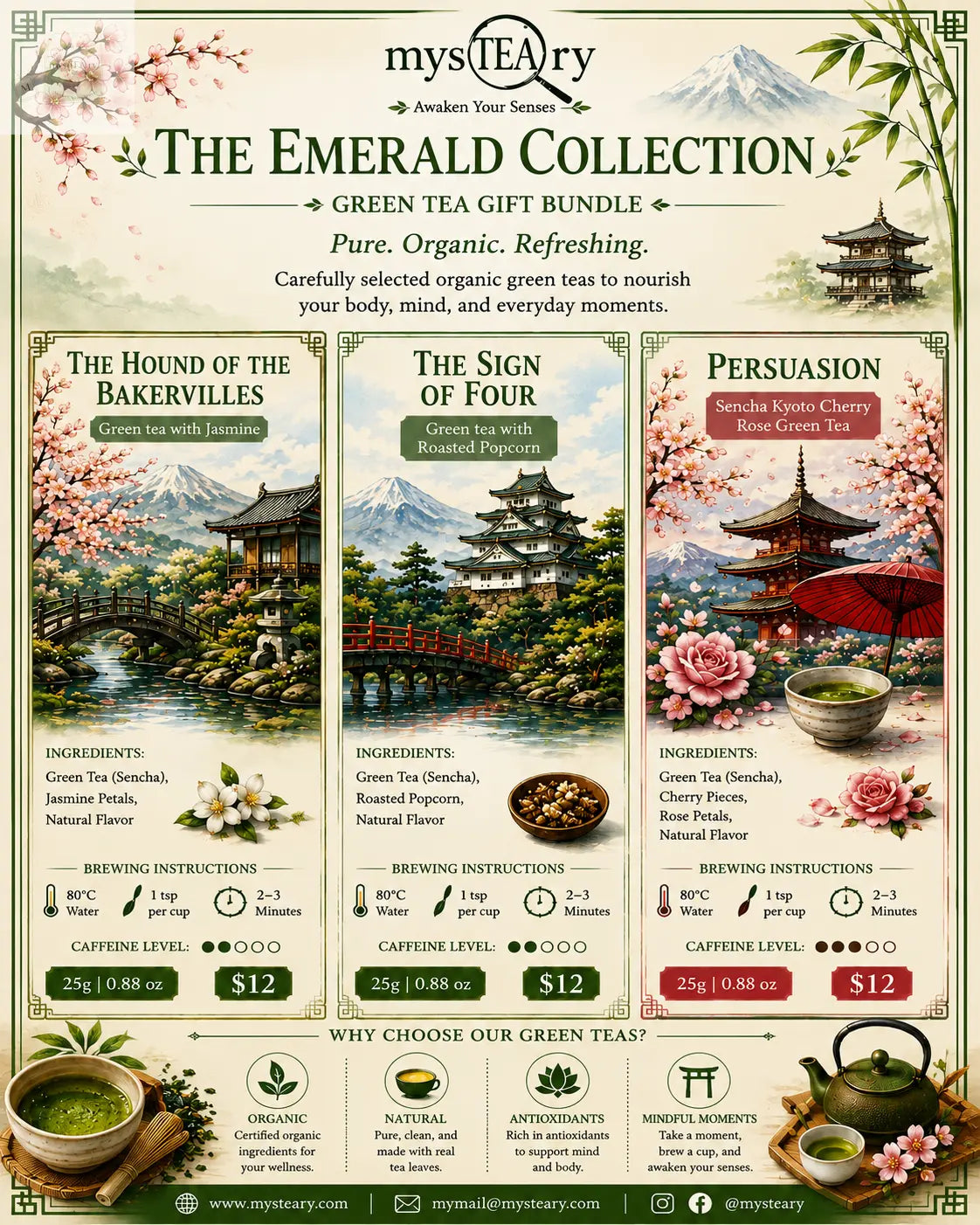 MysTEAry - The Green Tea Collection - Gift Pack or Separate